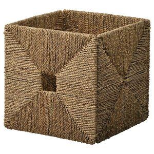 Basket Storage Box Organizer For Home Office Seagrass12 ½x13x12 ½ "